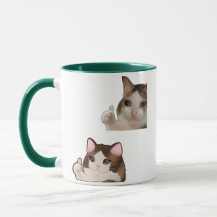 Cat Meme Thumbs Up Funny OK Cat Meme Kitten Mug