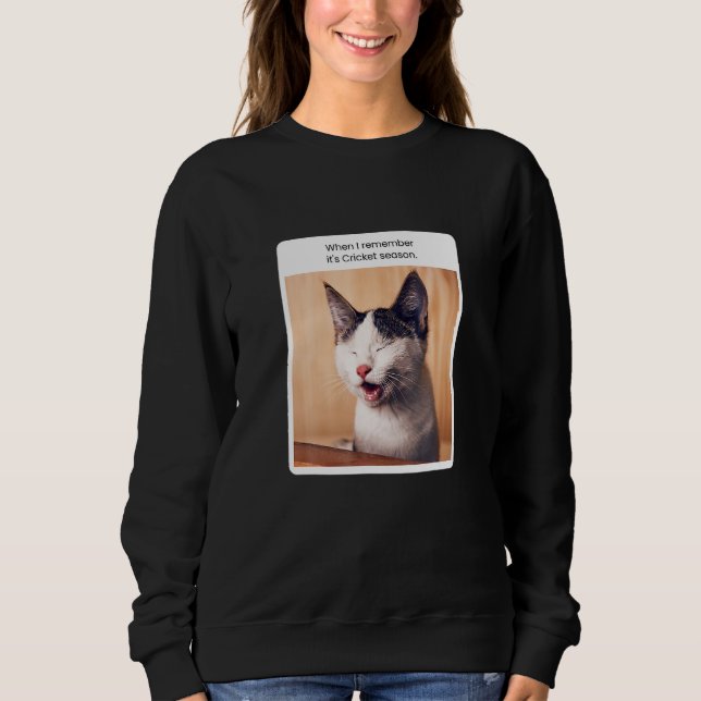 Cat Meme When I Remember Cricket Season Sweatshirt (Front)