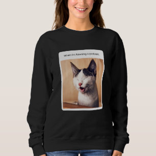 Cat Meme When I'm Listening To Podcast Sweatshirt