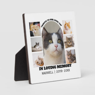 Cat Memorial 7 Photo Collage Pet Tribute Template Plaque