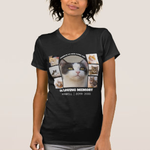 Cat Memorial 7 Photo Collage Pet Tribute Template T-Shirt