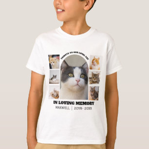 Cat Memorial 7 Photo Collage Pet Tribute Template T-Shirt