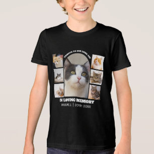 Cat Memorial 7 Photo Collage Pet Tribute Template Tri-Blend Shirt