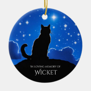 Cat Memorial Custom Name Ceramic Tree Decoration