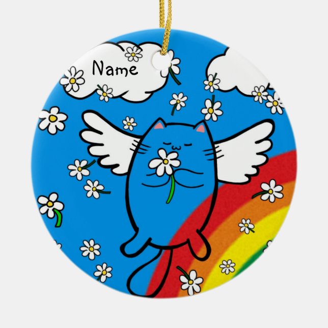 Cat Memorial Custom Ornament - personalised (Front)