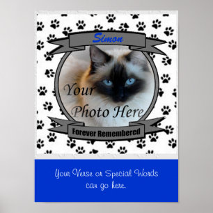 Cat Memorial Forever Remembered - Male Pet Loss Poster