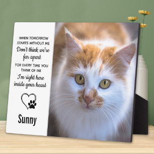 Cat Memorial Gift - Pet Loss Remembrance Keepsake Plaque