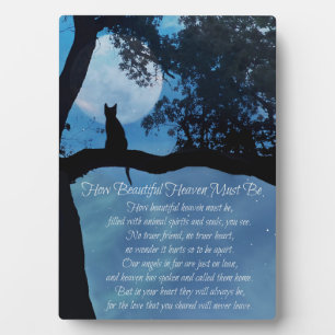Cat Memorial How Beautiful Heaven Must Be Plaque