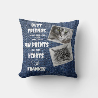 Cat Memorial Pet Loss 2 Photo Cushion