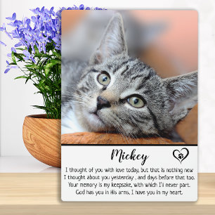 Cat Memorial- Pet Loss Keepsake Gift- Cat Sympathy Plaque