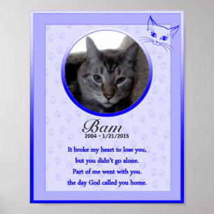 Cat Memorial Poster Print - Religious Verse
