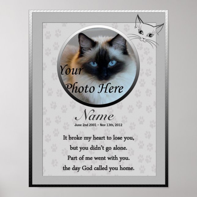 Cat Memorial Poster Print - Religious Verse (Front)