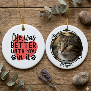 Cat Memorial – Sentimental Pet Loss Tribute Ceramic Tree Decoration