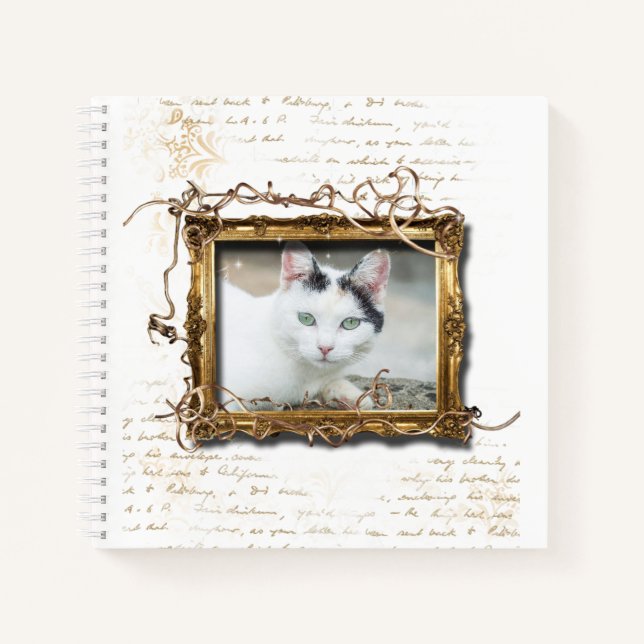 Cat memorial tribute gifts | PHOTO white Notebook (Front)