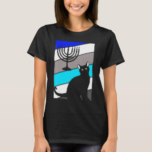 Cat Menorah Hanukkah Cute Kitten Chanukah Jewish H T-Shirt