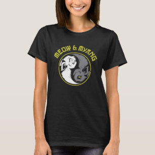Cat Meow And Myang Japanese Yin Yang Cats T-Shirt