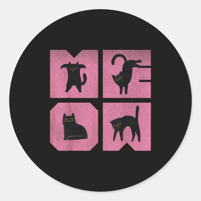 Cat - Meow Art  Classic Round Sticker (Front)