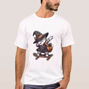 Cat Meow Debbing On Skateboad Apparel Kids Hallowe T-Shirt