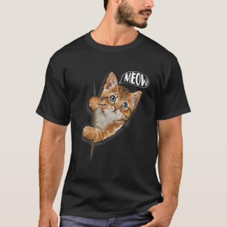 Cat  Meow Kitty  Cats Mom And Cat Dad Pet T-Shirt