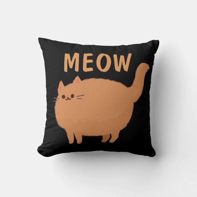 CAT MEOW REVERSIBLE PURR THROW PILLOW (Front)