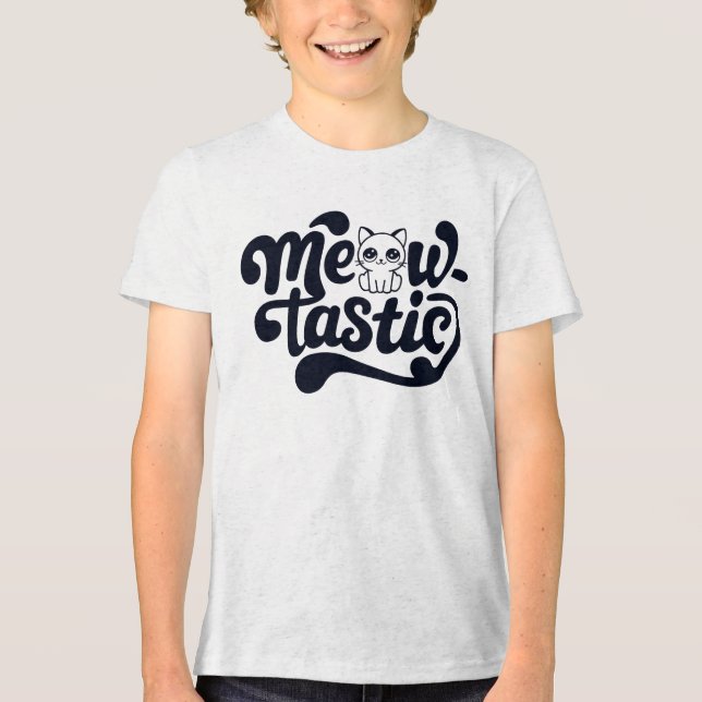 Cat Meow-Tastic Fantastic Tri-Blend Shirt (Front)