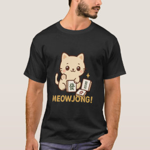 Cat Meowjong Player Mahjong T-Shirt