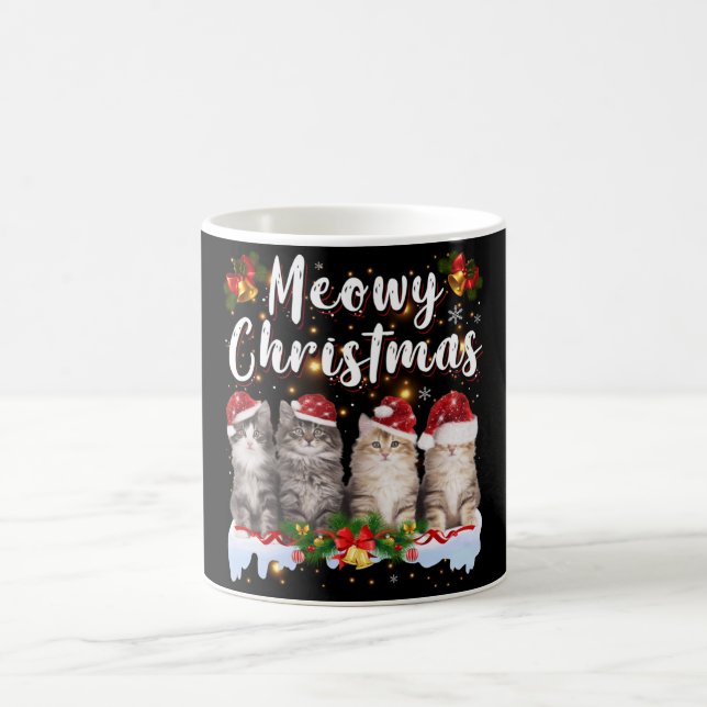 Cat Meowy Family Matching Christmas Pyjamas Santa Coffee Mug (Center)