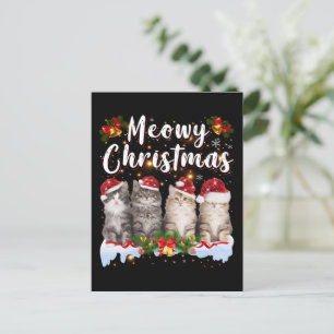 Cat Meowy Family Matching Christmas Pyjamas Santa Postcard