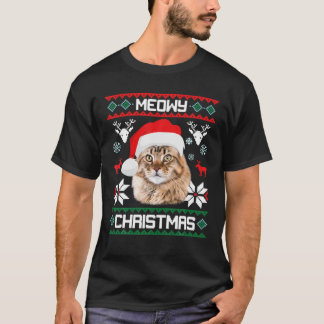 Cat Meowy Family Matching Christmas Pyjamas Santa T-Shirt
