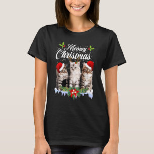 Cat Meowy Family Matching Christmas Pyjamas Santa T-Shirt