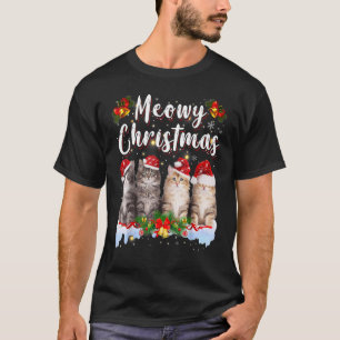 Cat Meowy Family Matching Christmas Pyjamas Santa T-Shirt