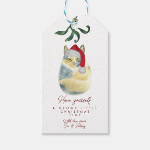 Cat Meowy Little Christmas time holiday gift tags
