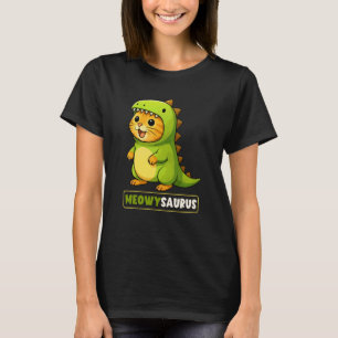 Cat Meowysaurus Dinosaur Costume Trex Mum Dad Kids T-Shirt