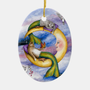 Cat Mermaid 29 Ceramic Tree Decoration