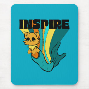 Cat Mermaid ASL Inspire Spiral Photo Notebook Mouse Mat