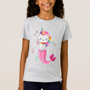 Cat Mermaid Unicorn T-Shirt Girl