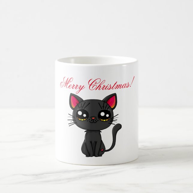 Cat Merry Christmas  Coffee Mug (Center)