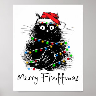 Cat Merry Fluffmas Cat Lover Christmas Gift Poster