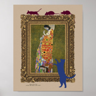 Cat, Mice, Fine Art and Humor, Poster