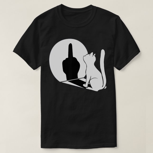 Cat Middle Finger Cat Statement Funny Middle Finge T-Shirt (Design Front)