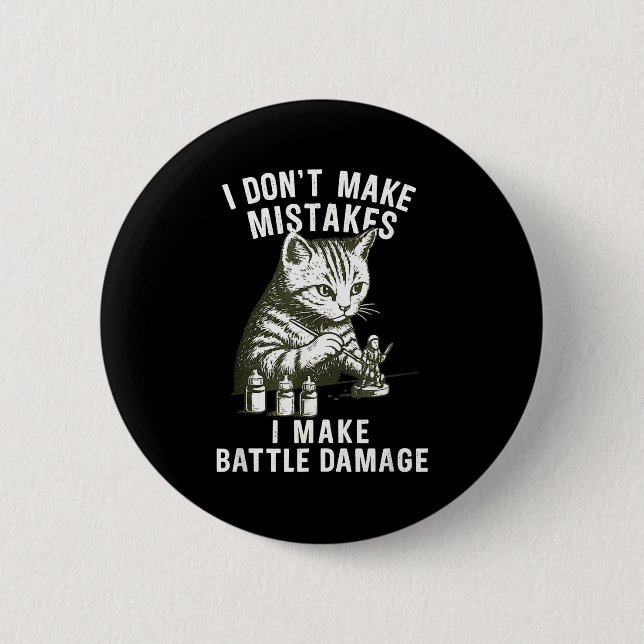 Cat Miniature Painter Battle Damage Funny Miniatur 6 Cm Round Badge (Front)
