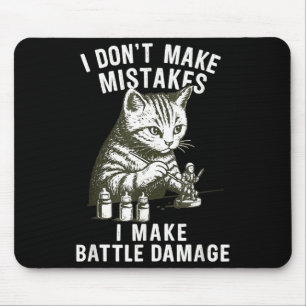 Cat Miniature Painter Battle Damage Funny Miniatur Mouse Mat