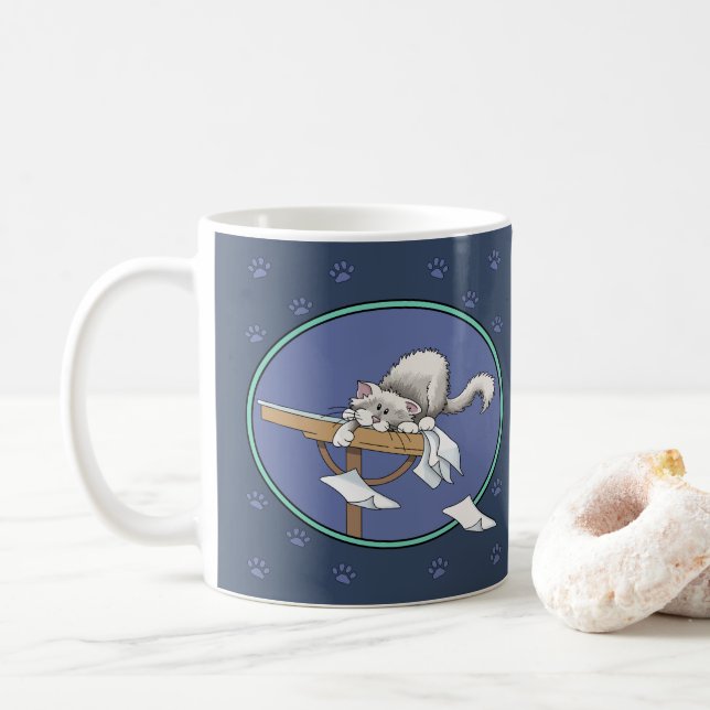 Cat mischief pattern coffee mug (With Donut)