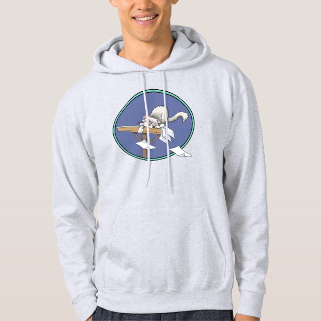 Cat mischief pattern hoodie (Front)