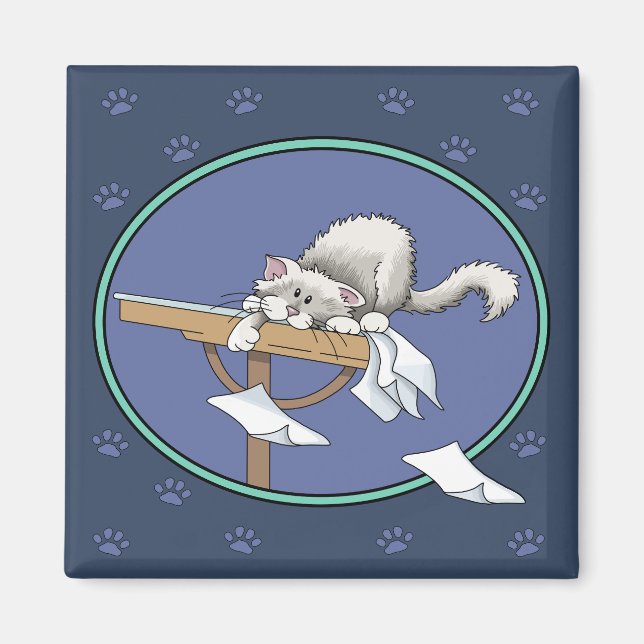 Cat mischief pattern magnet (Front)