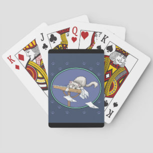 Cat mischief pattern playing cards