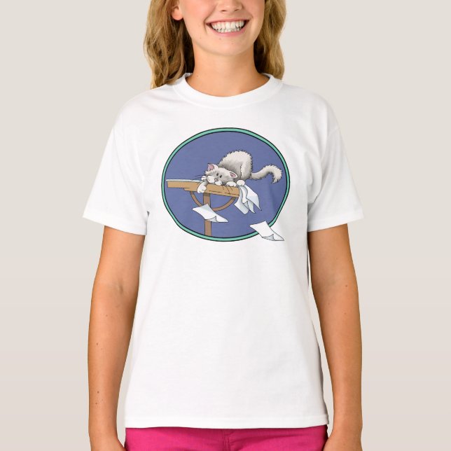 Cat mischief pattern T-Shirt (Front)