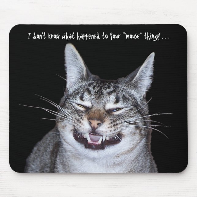 Cat "Missing Mouse" Mousepad (Front)