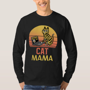 Cat Mom Ca Vintage Eighties Style Cat Mama 4 T-Shirt