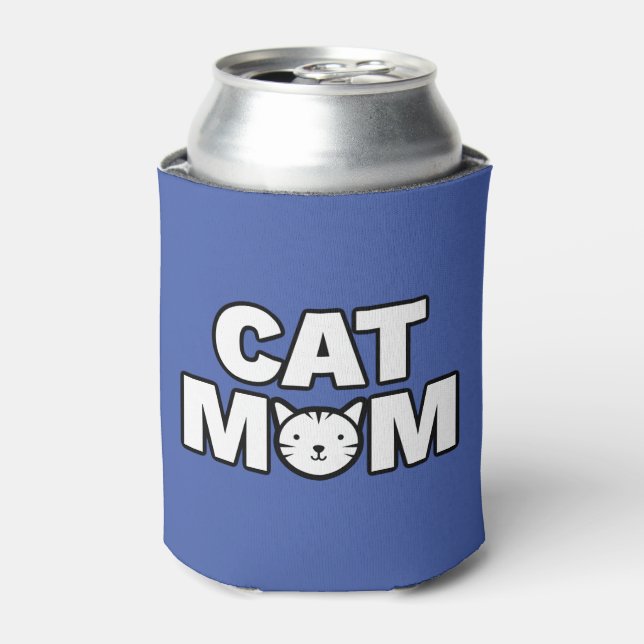 CAT MOM Can Cooler (Blue) (Can Front)